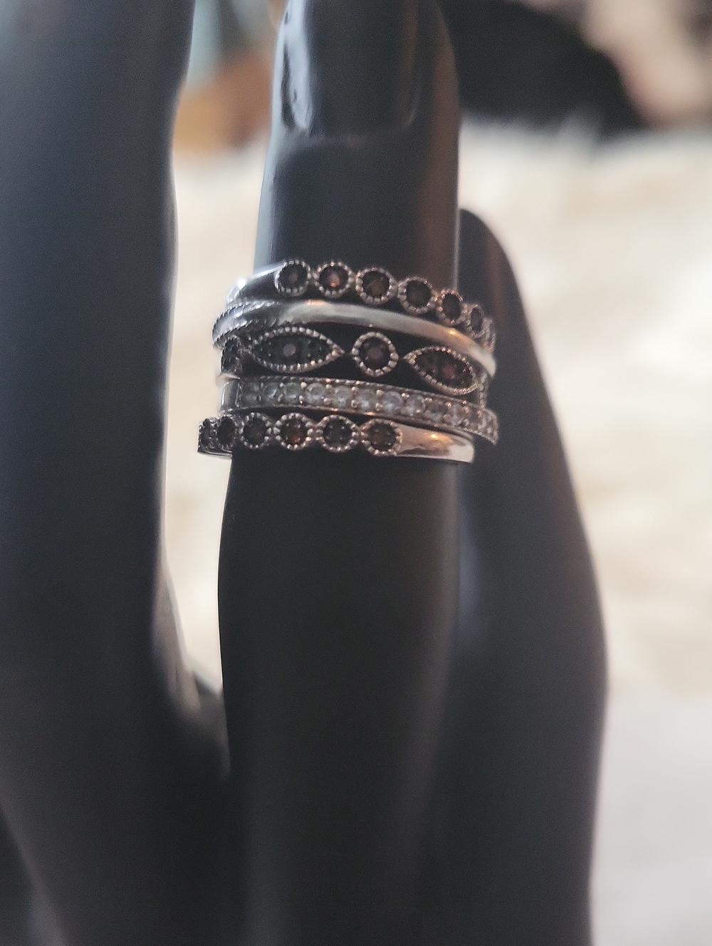 Stackable Red Diamond Rings